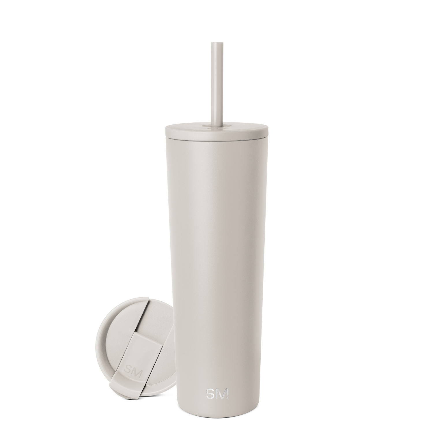 Simple Modern Slim Ranger tumbler, white background, front view of insulated drinkware with sleek cylindrical design and minimalist aesthetic