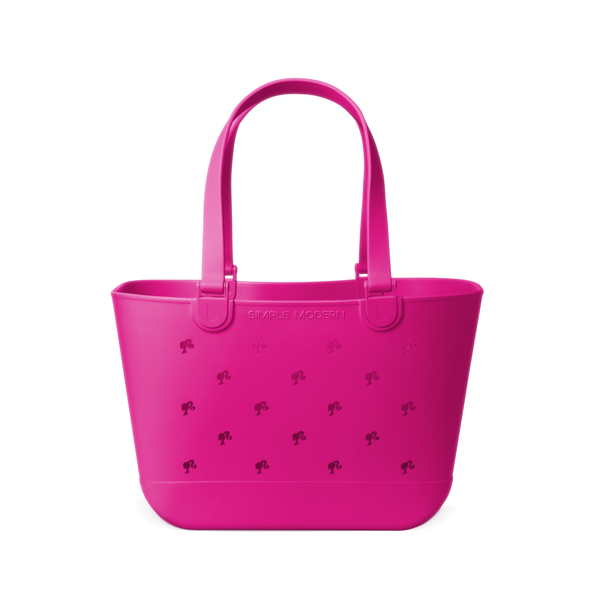 Hot pink tote bag on white background