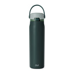 Forest green water bottle with sage green mid-section band and pale gray-green top